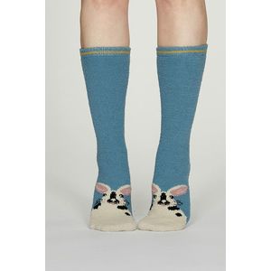 Modré vzorované ponožky Rebecca Fuzzy Socks vyobraziť