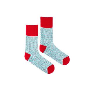 Červeno-modré ponožky s prímesou vlny Vlnáč Porybný vyobraziť