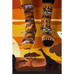 Hnedé vzorované ponožky Safari Trip vyobraziť
