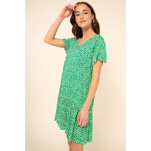 Zelené kvetované krátke šaty Oura vyobraziť