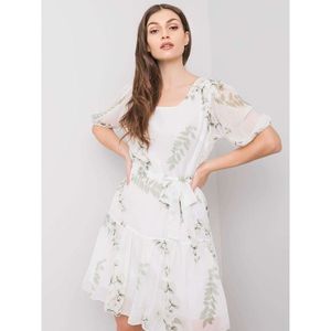 Women´s white dress with flowers vyobraziť