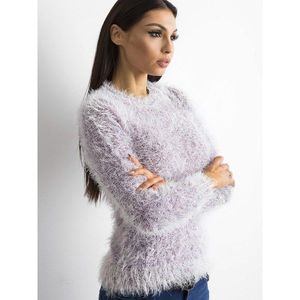 Fluffy women´s sweater with purple sequins vyobraziť