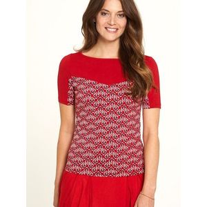 Červené vzorované tričko Tranquillo vyobraziť