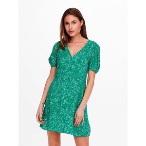 Zelené kvetované šaty s gombíkmi Jacqueline de Yong Staar vyobraziť