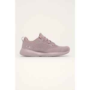 Topánky Skechers fialová farba, na plochom podpätku vyobraziť