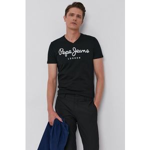 Tričko Pepe Jeans pánske, čierna farba, s potlačou vyobraziť