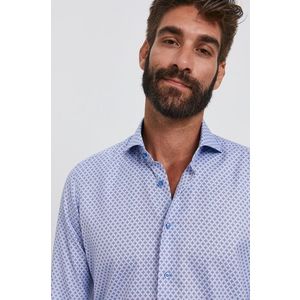 Košeľa Emanuel Berg pánska, slim, s talianskym golierom vyobraziť