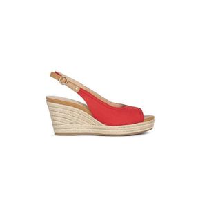 Sandále Geox dámske, červená farba, na kline vyobraziť