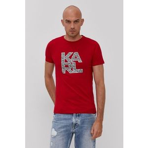 Tričko Karl Lagerfeld pánske, červená farba, s potlačou vyobraziť