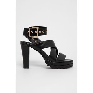 Kožené sandále AllSaints čierna farba vyobraziť