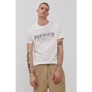 Tričko Premium by Jack&Jones pánske, biela farba, s potlačou vyobraziť