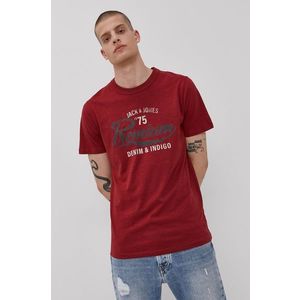 Tričko Premium by Jack&Jones pánske, červená farba, s potlačou vyobraziť