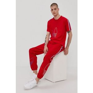 Tričko adidas Originals GR0534 pánske, červená farba, s nášivkou vyobraziť