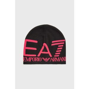 Čiapka EA7 Emporio Armani ružová farba, z tenkej pleteniny, bavlnená vyobraziť