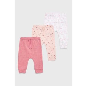 Nohavice pre bábätká GAP (3-pack) ružová farba vyobraziť
