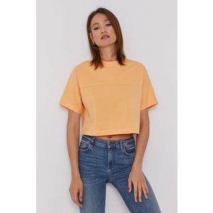 Tričko Calvin Klein Jeans dámske, oranžová farba vyobraziť