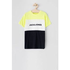 Detské tričko Jack & Jones žltá farba, s potlačou vyobraziť