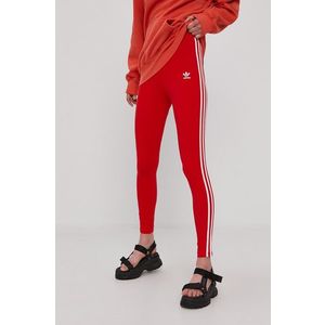 Legíny adidas Originals H09428 dámske, červená farba, jednofarebné vyobraziť