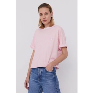 Tričko Guess dámske, ružová farba vyobraziť