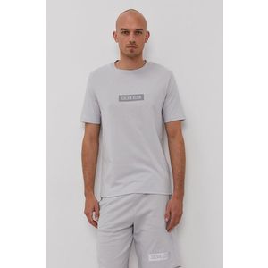 Tričko Calvin Klein Performance pánske, šedá farba, s potlačou vyobraziť