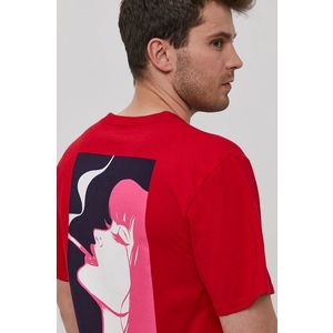 Tričko HUF pánske, červená farba, s potlačou vyobraziť