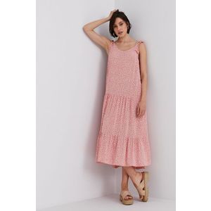 Šaty Answear Lab ružová farba, midi, áčkový strih vyobraziť