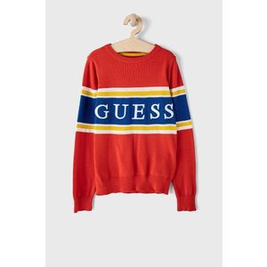 Detský sveter Guess červená farba, ľahký vyobraziť