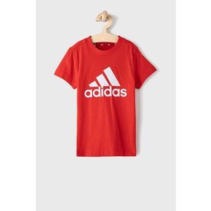 Detské tričko adidas GN3993 červená farba, s potlačou vyobraziť