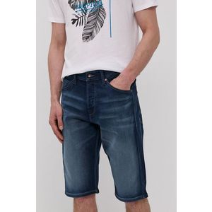 Rifľové krátke nohavice Jack & Jones pánske, tmavomodrá farba vyobraziť