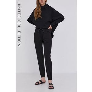 Nohavice Answear Lab ECO dámske, čierna farba, rovné, vysoký pás vyobraziť