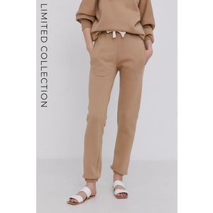 Nohavice Answear Lab ECO dámske, béžová farba, jednofarebné vyobraziť
