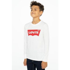 Detské tričko s dlhým rukávom Levi's biela farba, s potlačou vyobraziť