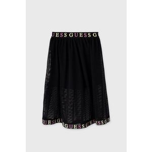Dievčenská sukňa Guess čierna farba, midi, áčkový strih vyobraziť