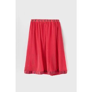 Dievčenská sukňa Guess ružová farba, midi, áčkový strih vyobraziť