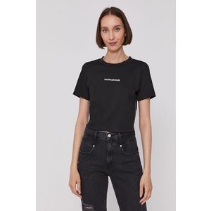 Tričko Calvin Klein Jeans dámske, čierna farba vyobraziť