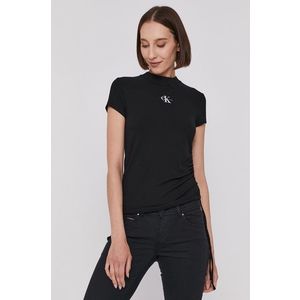 Tričko Calvin Klein Jeans dámske, čierna farba vyobraziť