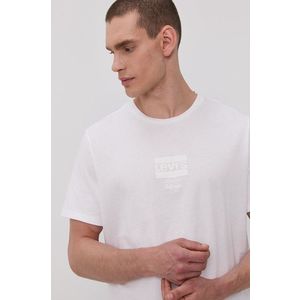 Tričko Levi's pánske, biela farba, s potlačou vyobraziť