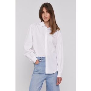 Bavlnená košeľa Polo Ralph Lauren dámska, biela farba, regular, s klasickým golierom vyobraziť