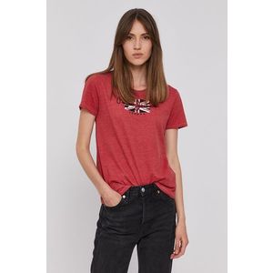 Tričko Pepe Jeans ZAIDAS dámske, červená farba vyobraziť
