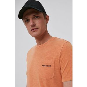 Tričko Guess pánske, oranžová farba, jednofarebné vyobraziť