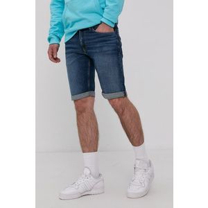 Rifľové krátke nohavice Tommy Jeans pánske, tmavomodrá farba vyobraziť