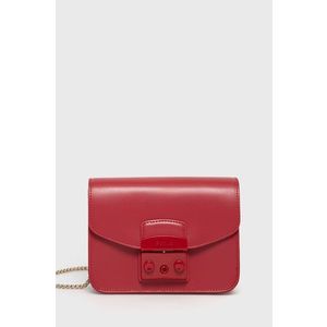 Kožená kabelka Furla Metropolis červená farba vyobraziť