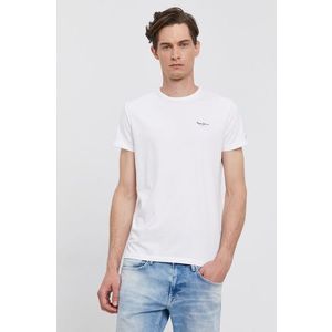 Tričko Pepe Jeans ORIGINAL BASIC pánske, biela farba, jednofarebné vyobraziť