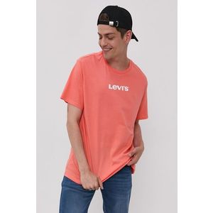 Tričko Levi's pánske, oranžová farba, s potlačou vyobraziť