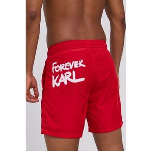 Plavkové šortky Karl Lagerfeld červená farba vyobraziť
