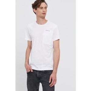 Tričko Calvin Klein Jeans pánske, biela farba, jednofarebné vyobraziť