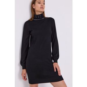 Šaty Love Moschino čierna farba, mini, rovné vyobraziť