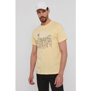 Tričko Pepe Jeans Dubley pánske, žltá farba, s potlačou vyobraziť