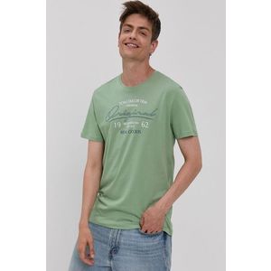 Tričko Tom Tailor pánske, zelená farba, s potlačou vyobraziť