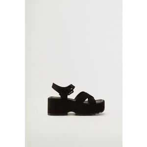 Sandále Mango SPICY dámske, čierna farba, na platforme vyobraziť